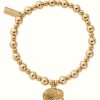 Jewelry ChloBo Jewellery | Chlobo Mini Small Ball Elephant Bracelet Gold Plated