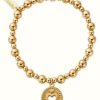 Jewelry ChloBo Jewellery | Chlobo Mini Small Ball Guiding Heart Bracelet Gold Plated