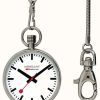 Men'S Mondaine | Mondaine Official Swiss Railways Pocket Watch (43Mm) White Dial / Stainless Steel