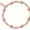 Jewelry ChloBo Jewellery | Chlobo Mixed Metal Cute Oval Bracelet Rose Gold Plated Sterling Silver