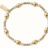 Jewelry ChloBo Jewellery | Chlobo Gold And Silver Mixed Metal Cute Oval Bracelet