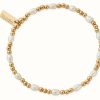 Jewelry ChloBo Jewellery | Chlobo Cute Charm Pearl Bracelet Gold Plated