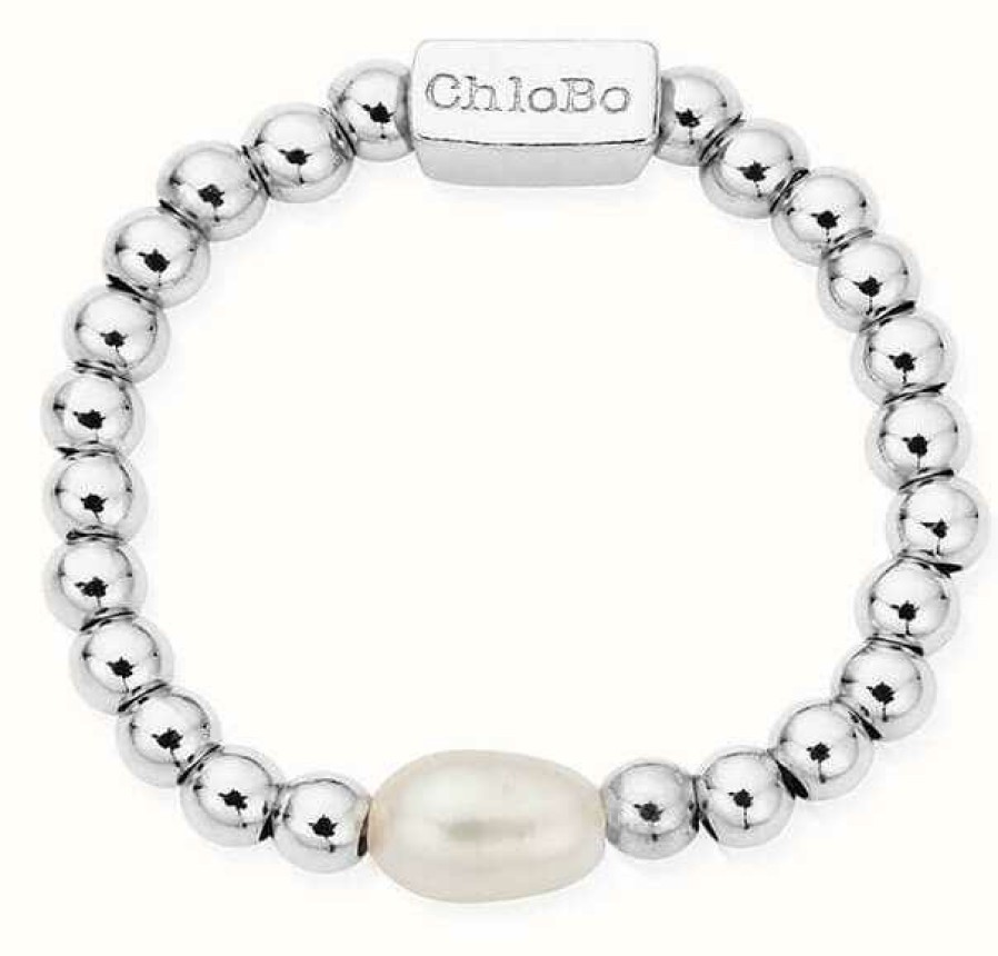 Jewelry ChloBo Jewellery | Chlobo Mini Pearl Ring Size Small Sterling Silver