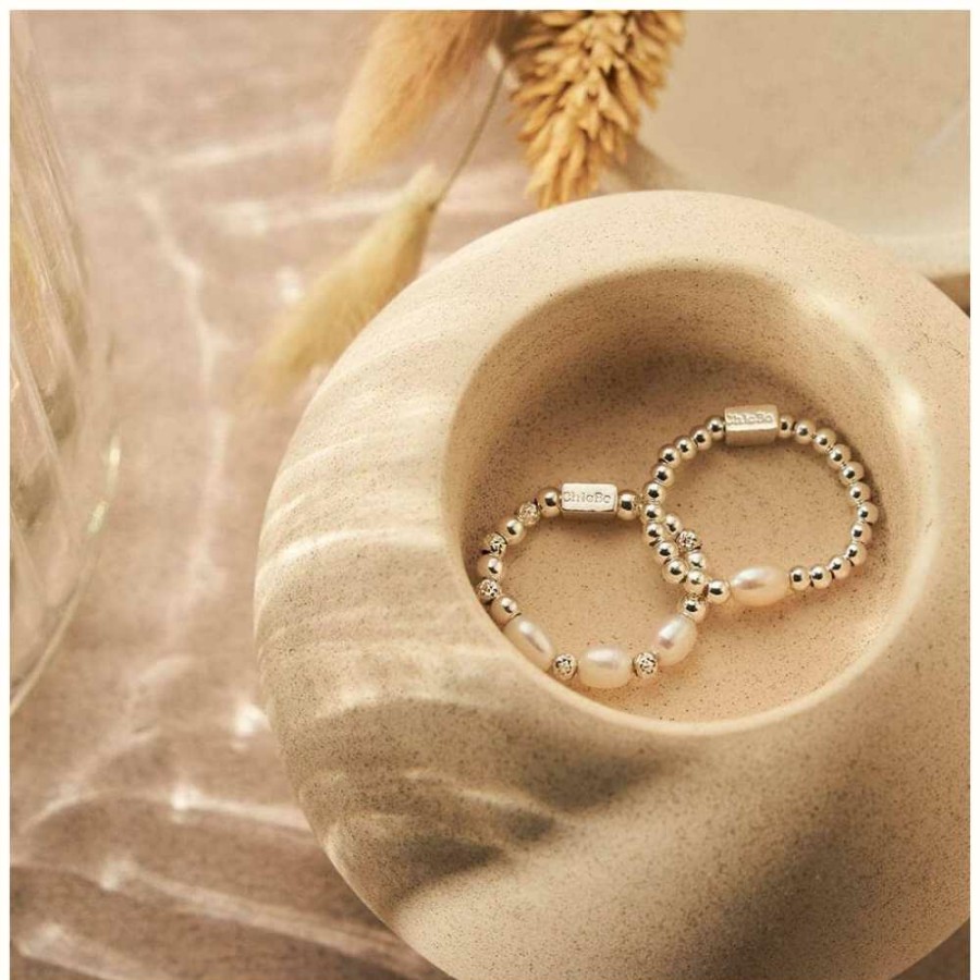 Jewelry ChloBo Jewellery | Chlobo Mini Pearl Ring Size Small Sterling Silver