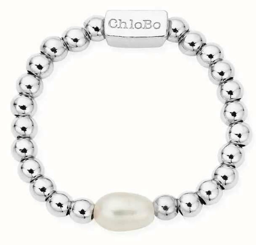 Jewelry ChloBo Jewellery | Chlobo Mini Pearl Ring Size Large Sterling Silver