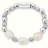 Jewelry ChloBo Jewellery | Chlobo Triple Sparkle Pearl Ring Size Medium Sterling Silver