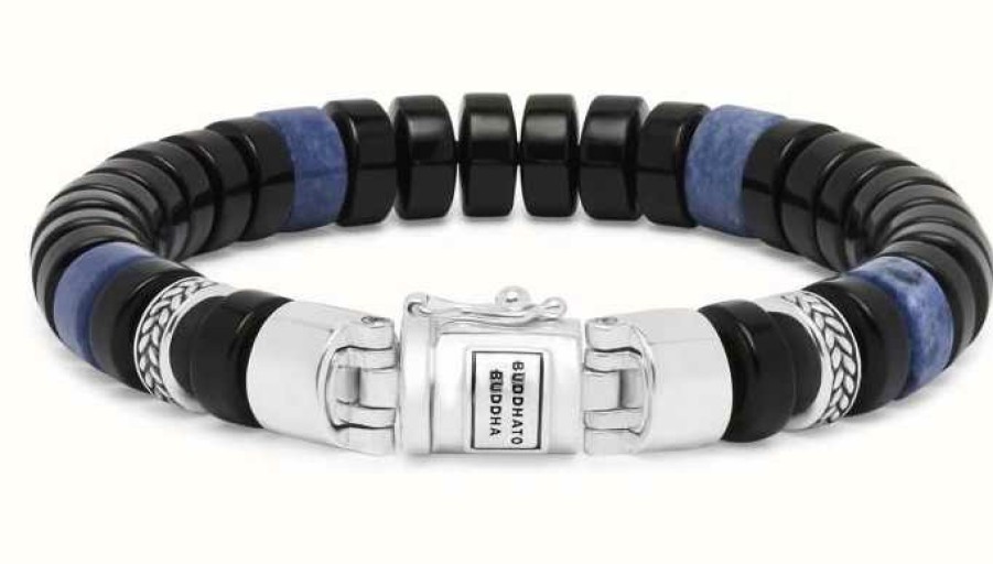 Jewelry Buddha To Buddha Jewellery | Buddha To Buddha Spirit Bead Onyx Sodalite Bracelet Sterling Silver 202Os - (Size F)