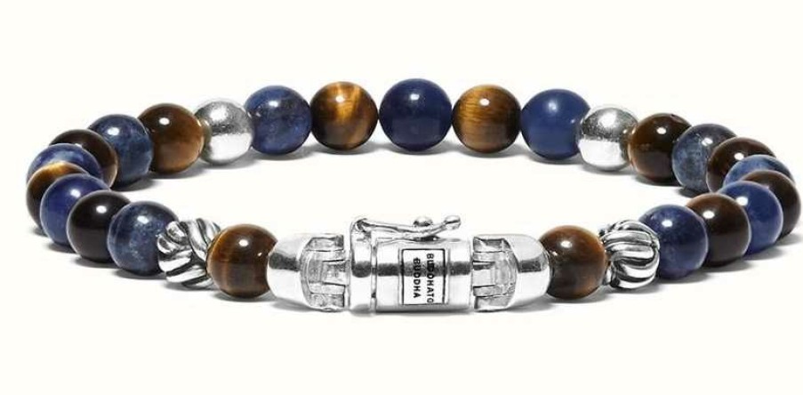 Jewelry Buddha To Buddha Jewellery | Buddha To Buddha 'Spirit Bead Mini Mix' Sodalite Tigereye Sterling Silver Handmade Bracelet - 189Ms - (Size E)