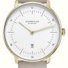 Women'S STERNGLAS | Sternglas Naos Xs Quartz (33Mm) White Dial / Grey Leather