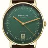 Men'S STERNGLAS | Sternglas Naos Automatic Cambridge Limited Edition (38Mm) Green Dial / Brown Leather