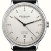 Men'S STERNGLAS | Sternglas Kanton 2.0 Automatic (39Mm) White Dial / Black Leather Strap