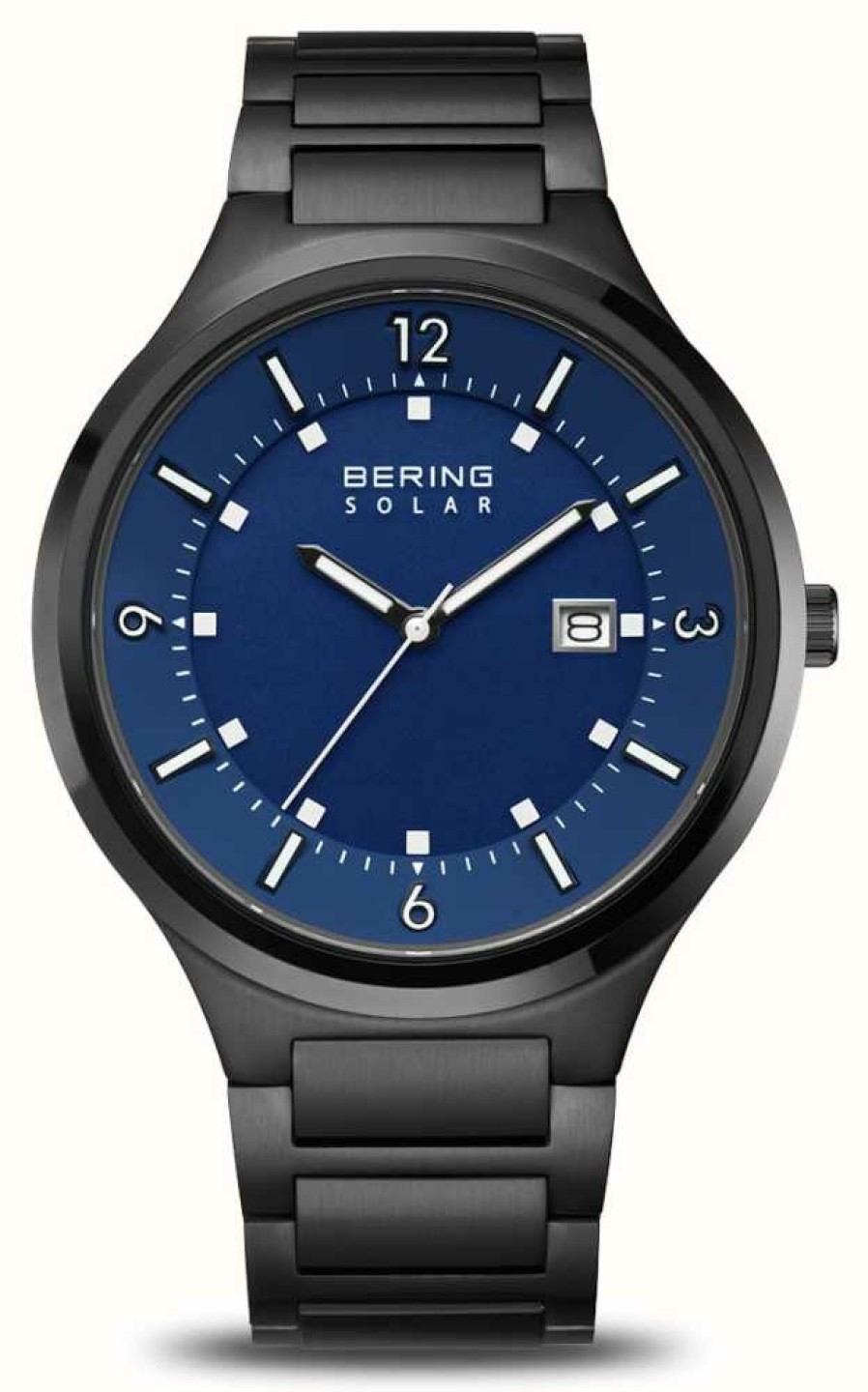 Men'S Bering | Bering Men'S Solar (42Mm) Blue Dial / Black Stainless Steel Bracelet