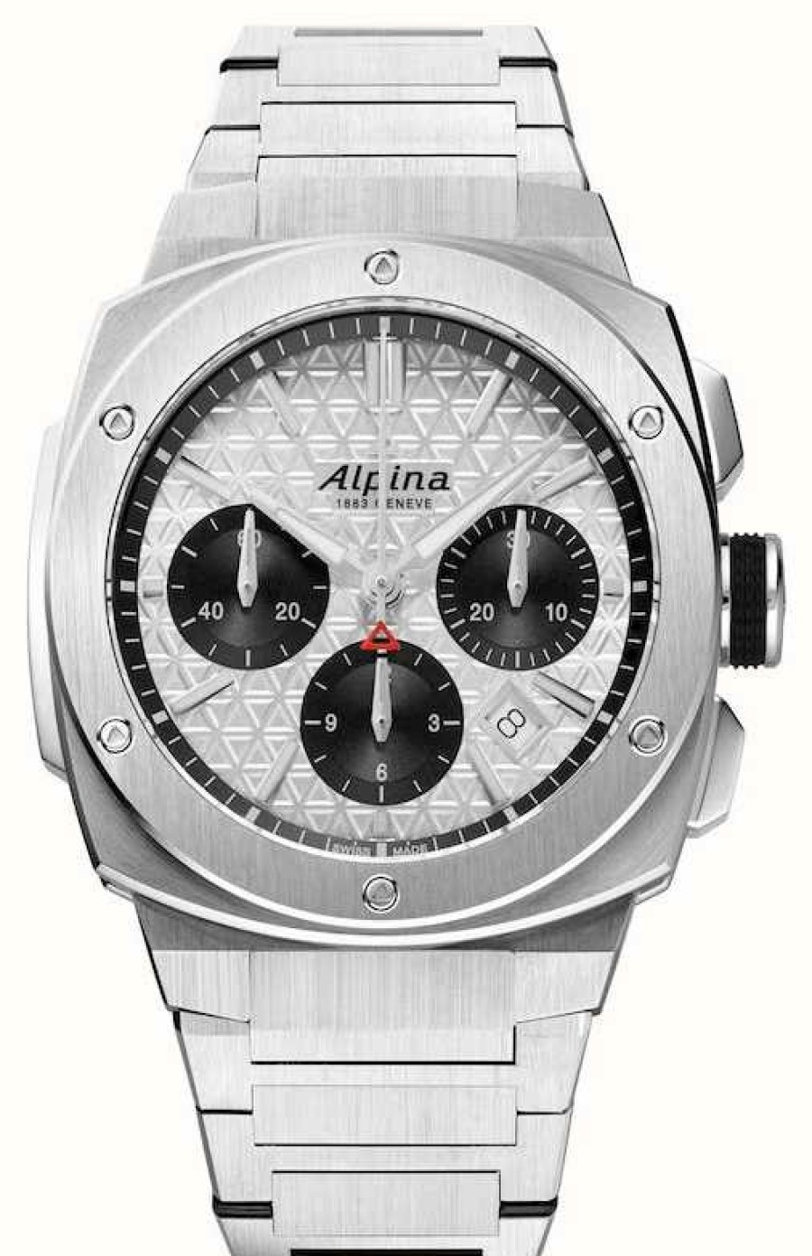 Men'S Alpina | Alpina Alpiner Extreme Chronograph Automatic (41Mm) Silver Dial / Stainless Steel Bracelet