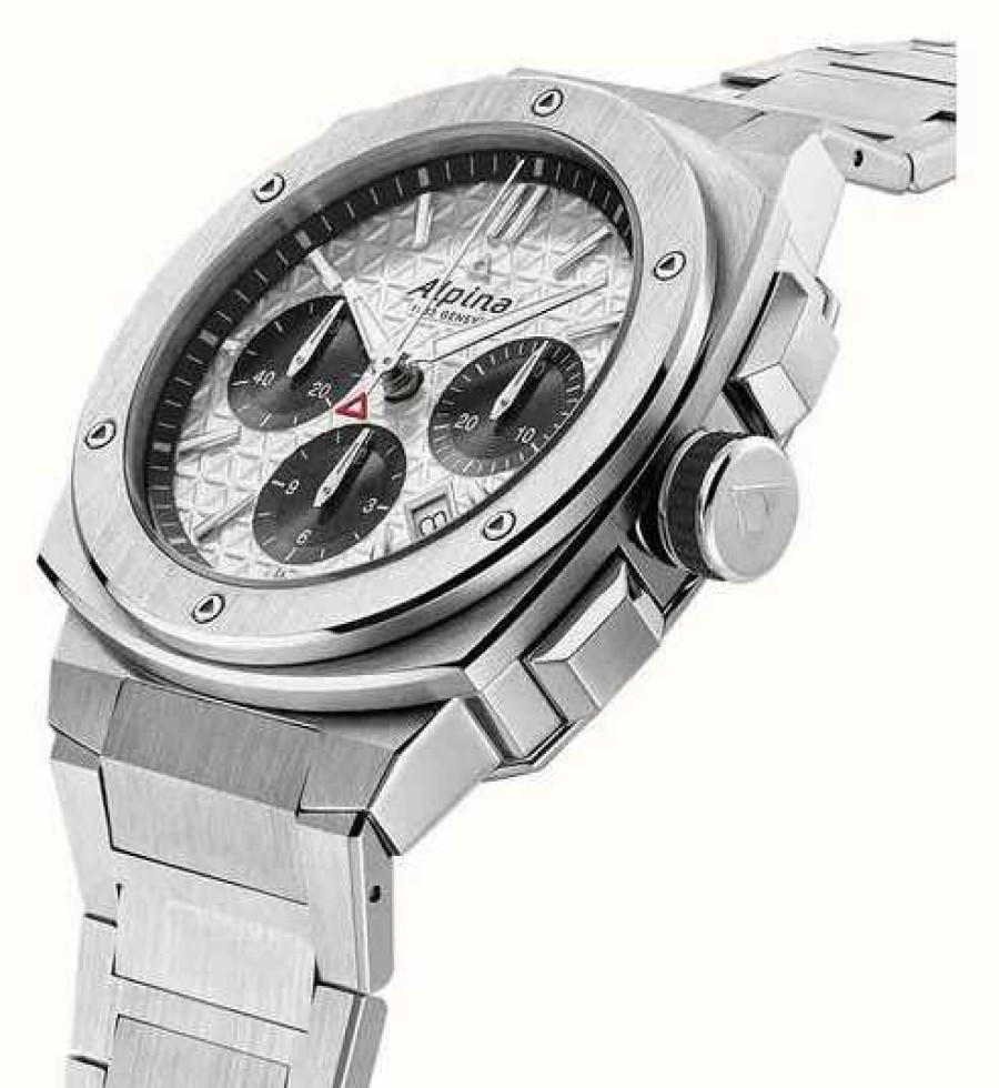 Men'S Alpina | Alpina Alpiner Extreme Chronograph Automatic (41Mm) Silver Dial / Stainless Steel Bracelet