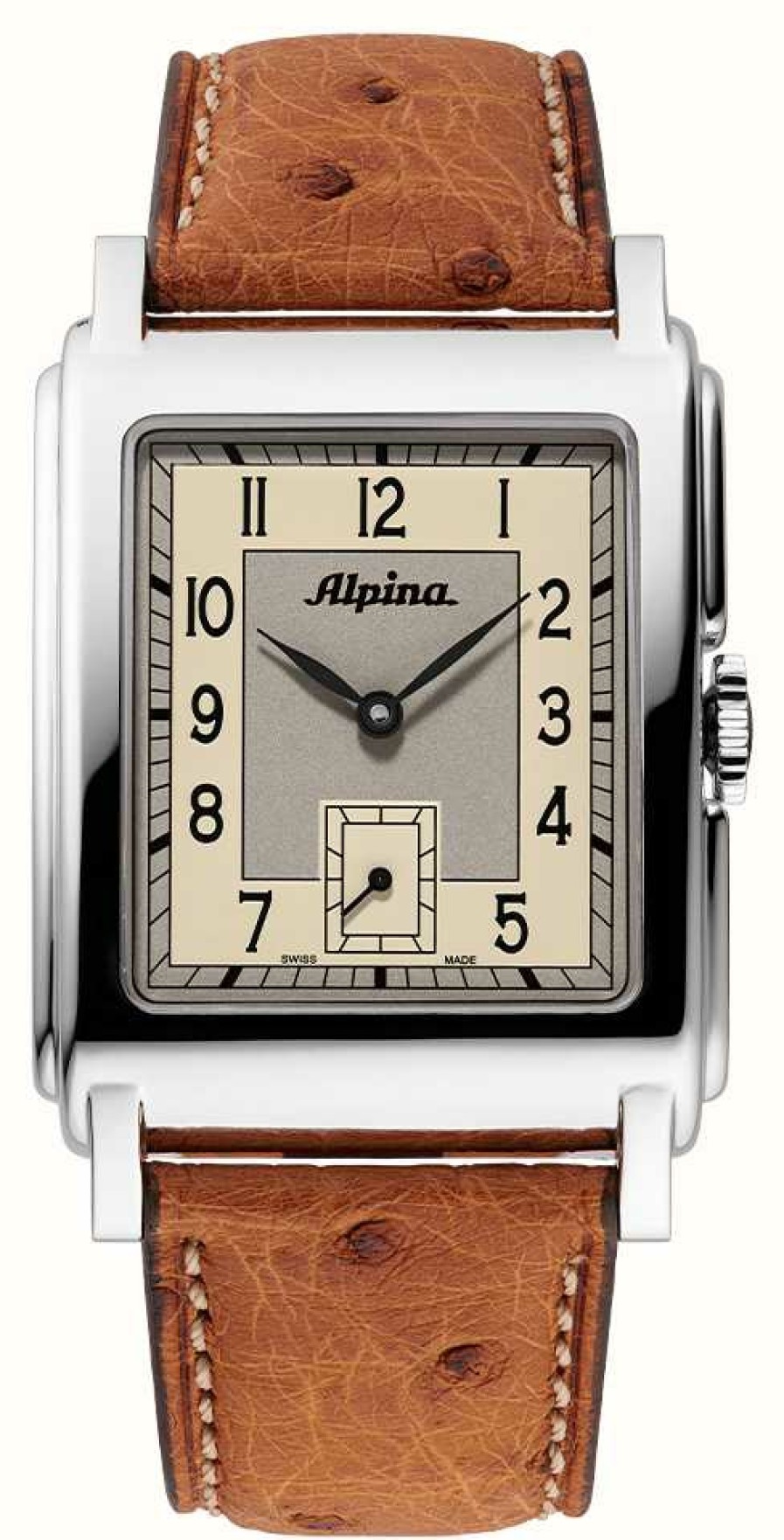 Men'S Alpina | Alpina Alpiner Heritage Caree Automatic (32.5Mm) White Dial / Brown Leather Strap