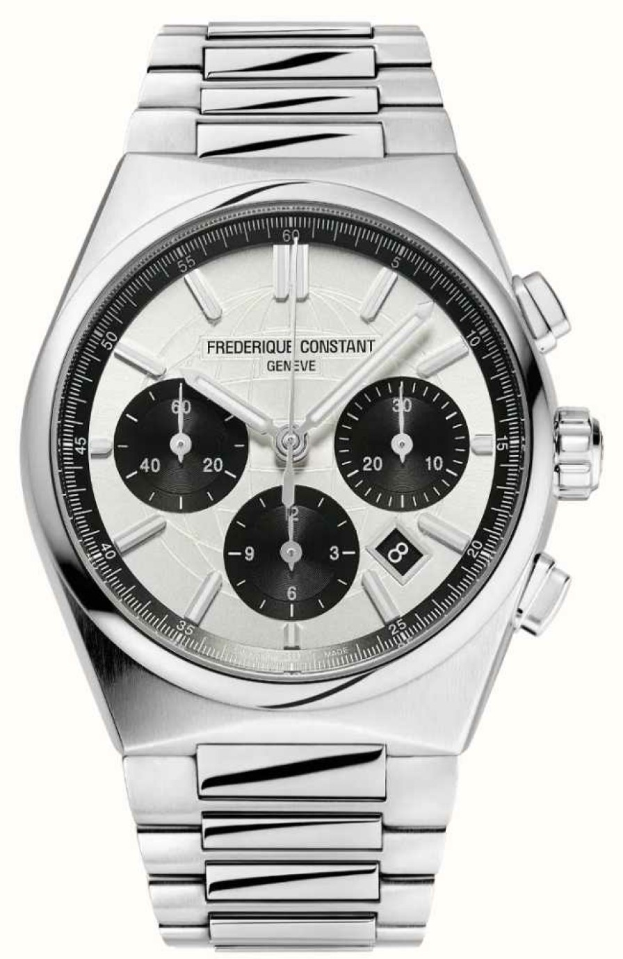 Men'S Frederique Constant | Frederique Constant Highlife Chronograph Automatic (41Mm) White Dial / Stainless Steel Bracelet