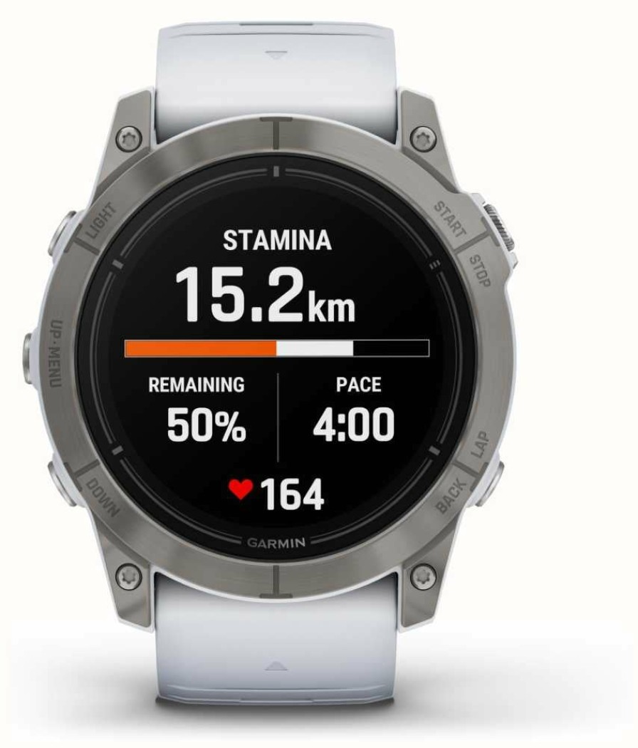 Men'S Garmin | Garmin Epix Pro Gen 2 (51Mm) Sapphire Titanium With Whitestone Band