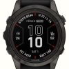 Men'S Garmin | Garmin Fenix 7S Pro Sapphire Solar Carbon Gray Dlc Titanium Black Band