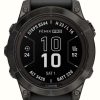 Men'S Garmin | Garmin Fenix 7 Pro Sapphire Solar Carbon Grey Dlc Titanium Black Band