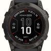 Men'S Garmin | Garmin Fenix 7X Pro Sapphire Solar Carbon Gray Dlc Titanium Black Band