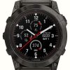 Men'S Garmin | Garmin Fenix 7X Pro Sapphire Solar Carbon Grey Carbon Grey Titanium Bracelet + Silicone Strap