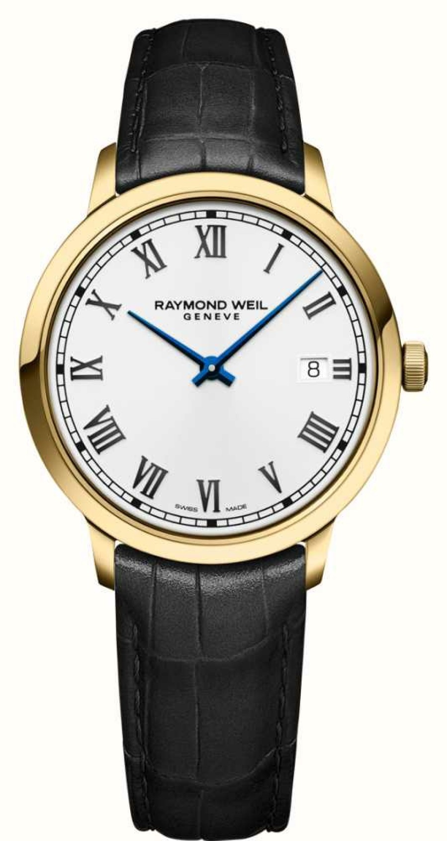 Men'S Raymond Weil | Raymond Weil Toccata Men'S Classic (39Mm) White Dial / Black Leather Strap