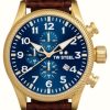 Men'S TW Steel | Tw Steel Volante (48Mm) Blue Chronograph Dial / Brown Leather Strap