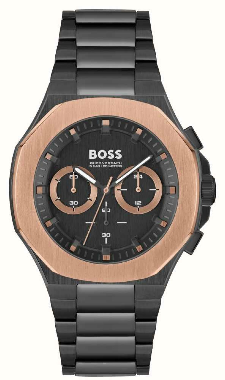 Men'S BOSS | Boss Gq Taper Black Dial / Black Stainless Steel Bracelet