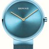 Women'S Bering | Bering Classic Women'S (39Mm) Blue Dial / Blue Milanese Bracelet