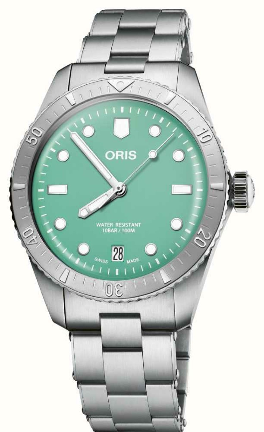 Men'S ORIS | Oris Divers Sixty-Five Cotton Candy Automatic (38Mm) Green Dial / Stainless Steel Bracelet