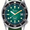 Men'S Squale | Squale 1521 Green Ray (42Mm) Smoky Green Dial / Green Italian Leather Strap