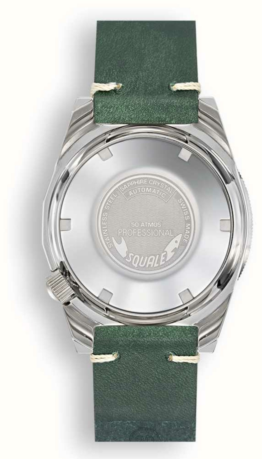 Men'S Squale | Squale 1521 Green Ray (42Mm) Smoky Green Dial / Green Italian Leather Strap