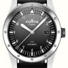 Men'S FORTIS | Fortis Flieger F-41 Automatic Black (41Mm) Black Leather Aviator Strap