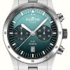 Men'S FORTIS | Fortis Flieger F-43 Bicompax Petrol (43Mm) Stainless Steel Block Bracelet