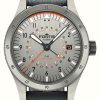 Men'S FORTIS | Fortis Flieger F-43 Triple-Gmt Titanium Orange (43Mm) Indigo Leather Aviator Strap