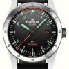 Men'S FORTIS | Fortis Flieger F-41 Automatic Original (41Mm) Black Leather Aviator Strap