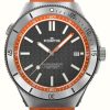 Men'S FORTIS | Fortis Marinemaster M-44 Chronometer Amber Orange (44Mm) Horizon Ultra-Flexible Rubber Strap