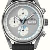 Men'S FORTIS | Fortis Stratoliner S-41 Automatic Cool Grey (41Mm) Black Leather Aviator Strap