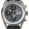 Men'S FORTIS | Fortis Stratoliner S-41 Automatic Cosmic Grey (41Mm) Black Leather Aviator Strap