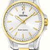 Women'S Festina | Festina Women'S Solar Energy (34Mm) White Dial / Two-Tone Stainless Steel Bracelet