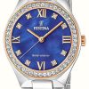 Women'S Festina | Festina Women'S Solar Energy (35Mm) Blue Mother-Of-Pearl / Stainless Steel Bracelet