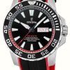 Men'S Festina | Festina Men'S Diver (45Mm) Black Dial / Black And Red Rubber Strap