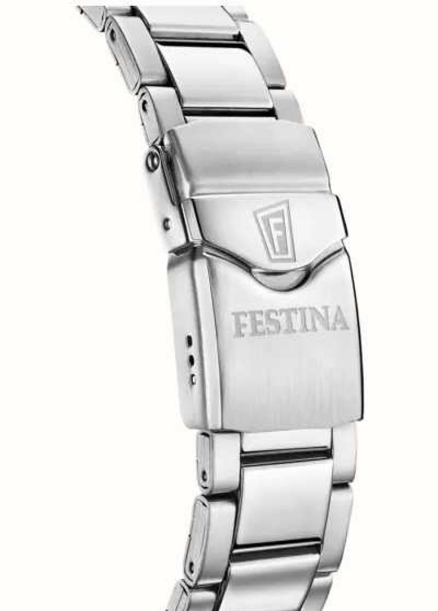 Men'S Festina | Festina Men'S Diver (45.7Mm) Blue Dial / Stainless Steel Bracelet