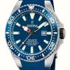 Men'S Festina | Festina Men'S Diver (45.7Mm) Blue Dial / Blue Rubber Strap