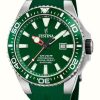 Men'S Festina | Festina Men'S Diver (45.7Mm) Green Dial / Green Rubber Strap