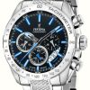 Men'S Festina | Festina Men'S Chronograph (44.5Mm) Black Dial / Stainless Steel Bracelet