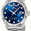 Men'S Lotus | Lotus Men'S Freedom (41.5Mm) Blue Dial / Stainless Steel Bracelet