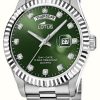 Men'S Lotus | Lotus Men'S Freedom (41.5Mm) Green Dial / Stainless Steel Bracelet