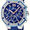 Women'S Lotus | Lotus Women'S Excellent (38Mm) Blue Dial / Blue Rubber Strap