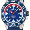 Men'S Lotus | Lotus Men'S Diver (45Mm) Blue Dial / Blue Rubber Strap